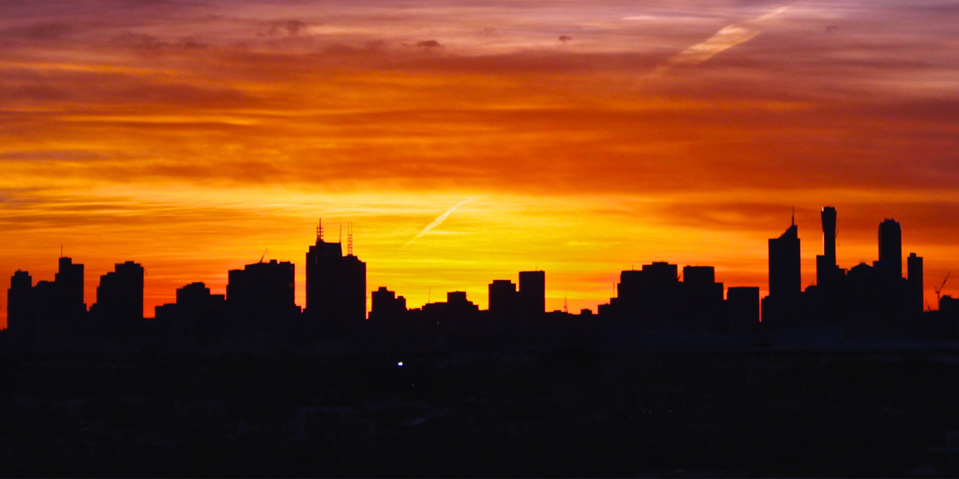 Image of a summer sunrise in Melbourne