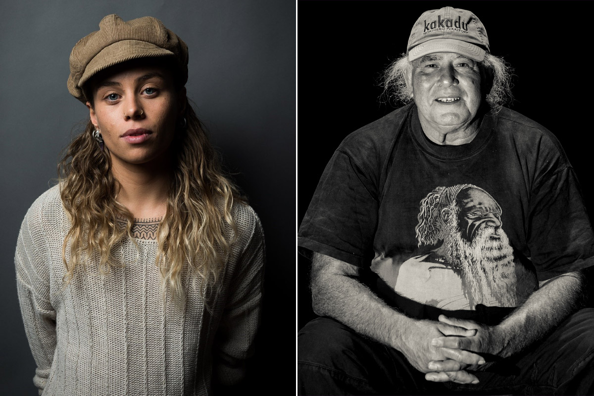 2 pnale image of Bluesfest artists Tash Sultana and Kev Carmody