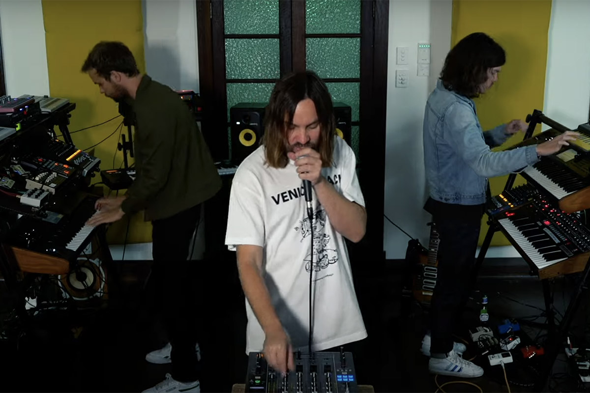 Tame Impala performing for the BBC Live Lounge