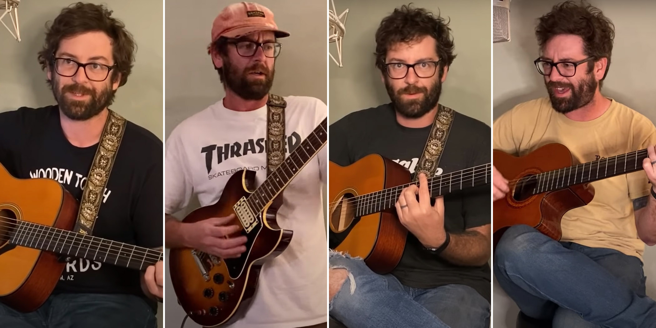 Image of AJJ frontman Sean Bonnette performing for his 'Live From Quarantine' series
