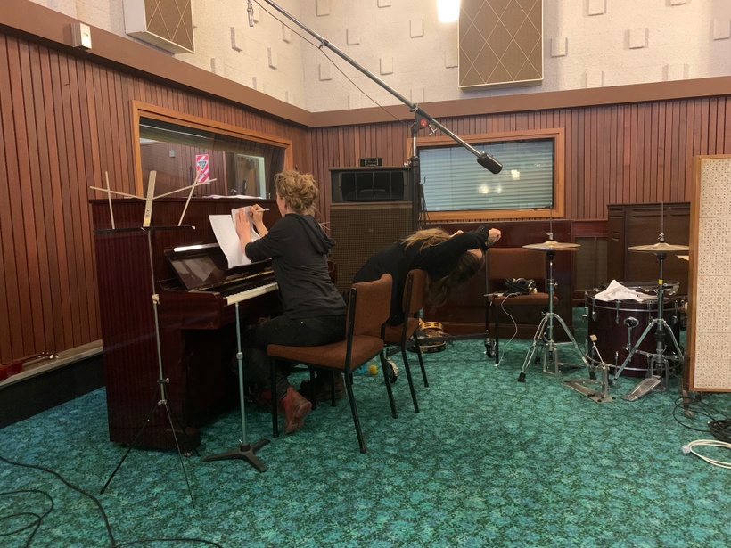 Palmer and Fountain working out arrangements for their mash up.