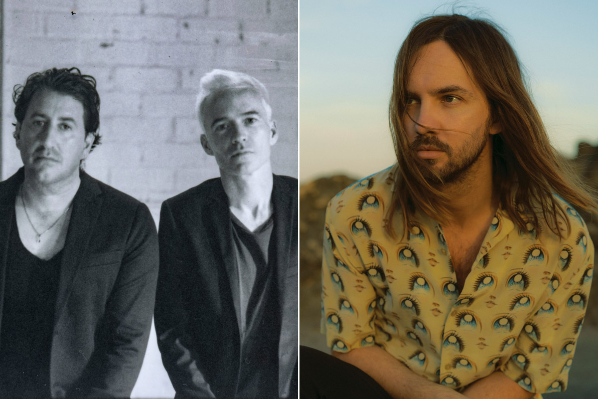 Two panel image of The Avalanches and Tame Impala, two artists who solo-produced records in Rolling Stone’s 200 Greatest Australian Albums of All Time
