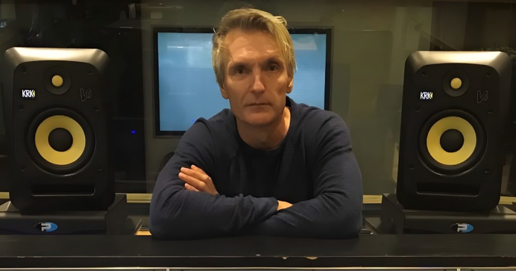 Producer, Mixer, Engineer Mike Plotnikoff with his KRK V Series studio monitors